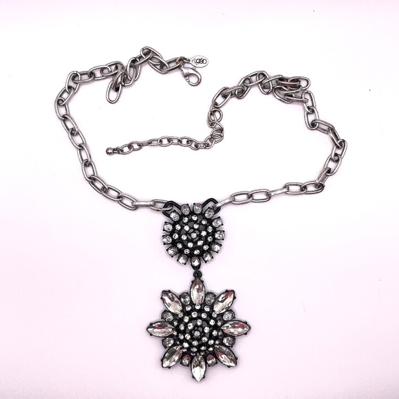 LOGO by Lori Goldstein Links  Double Rhinestone Sunflower Pendant Necklace - Picture 11 of 12
